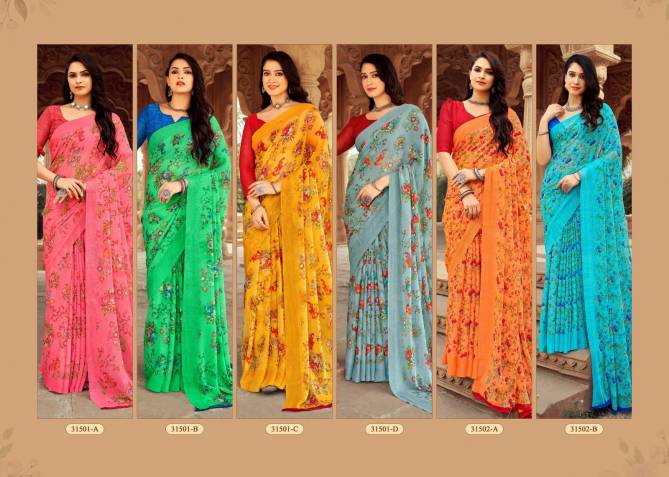 Star Chiffon 152 By Ruchi Daily Wear Chiffon Sarees Wholesale Market In Surat With Price